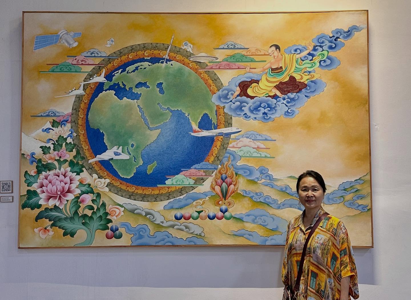 1人、地図、テキストのアート作品のようです