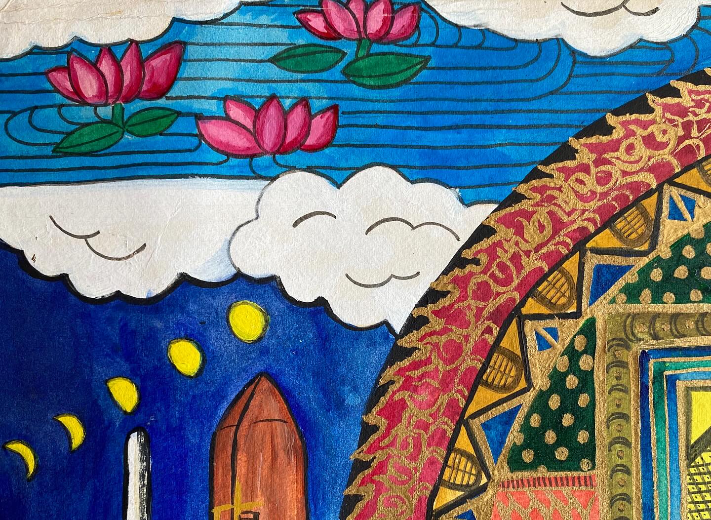 寺院のアート作品のようです